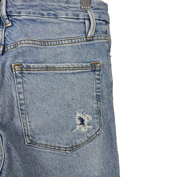 Good American Good Classic Straight Slim High Rise Stretch Jeans Light Wash 4/27 - Picture 4 of 9